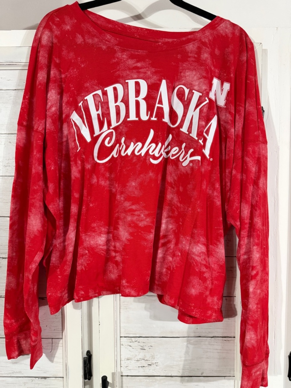 Nebraska Cornhuskers Red Tie Dye Long Sleeve Shirt Size 2XL